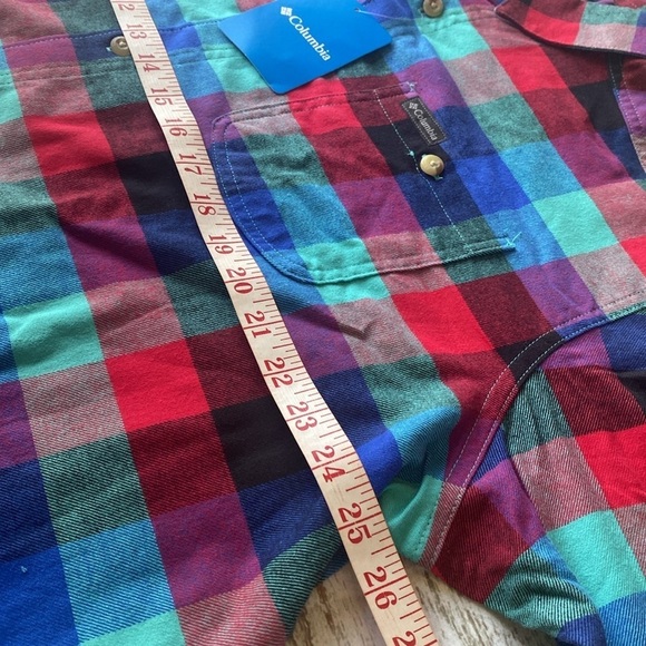 Columbia Men’s Cornell Woods Buffalo Checker Colorful Long Sleeve Shirt SZ XL - Picture 6 of 9